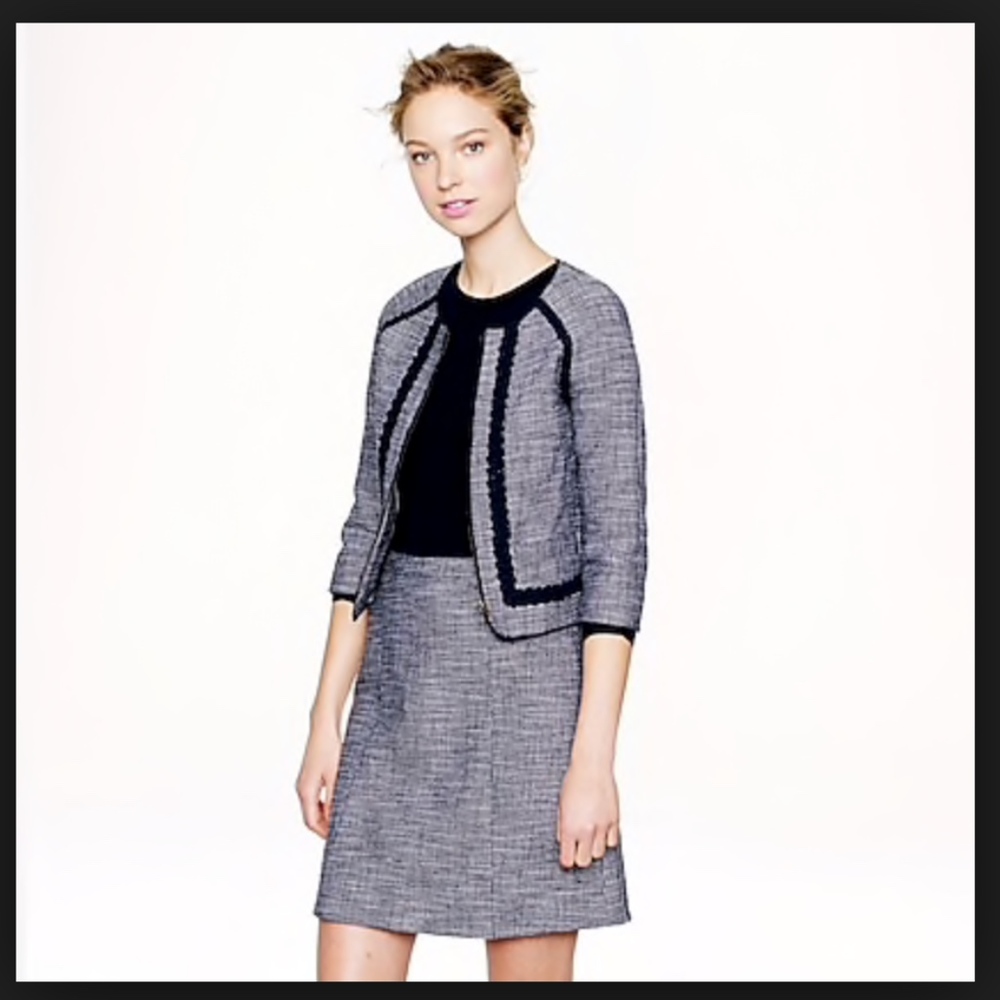 J . Crew Navy tweed skirt
